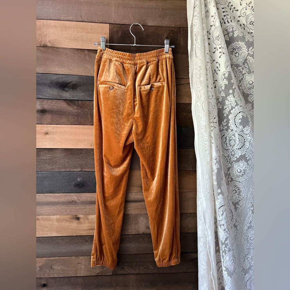 Gap Velvet High Waisted Joggers Brown / Gold Pants Size 2 - Picture 5 of 8